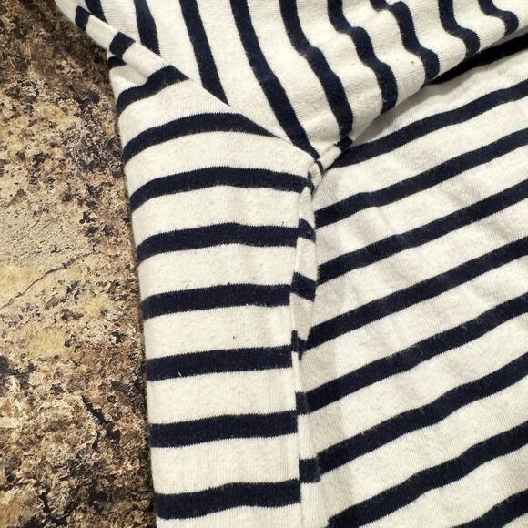 Monrow Womens Dress Long Sleeve Scoop Neck Stripe Midi White Blue Size Medium LD - Picture 8 of 9